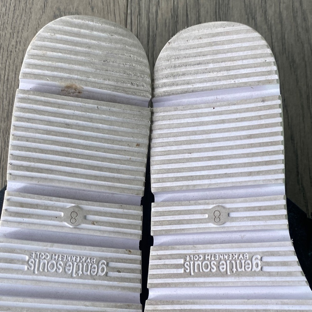 Gentle Souls By Kenneth Cole Black Leather Slide Sandals Women’s Size 8 - Picture 10 of 11